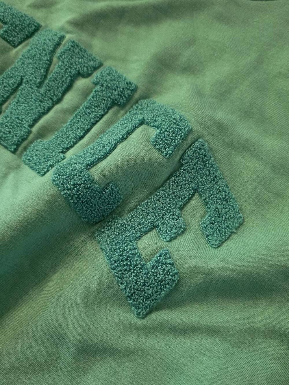 Antrho Sunnyside by Sundry relaxed coastal green crew neck pullover sweatshirt - Picture 3 of 4